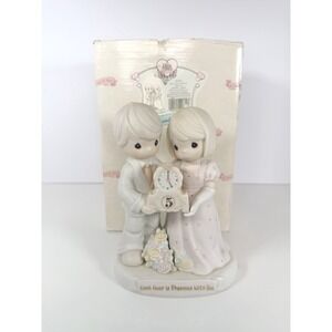 Precious Moments "Each Hour Is Precious With You" 5th Anniversary Clock Figurine